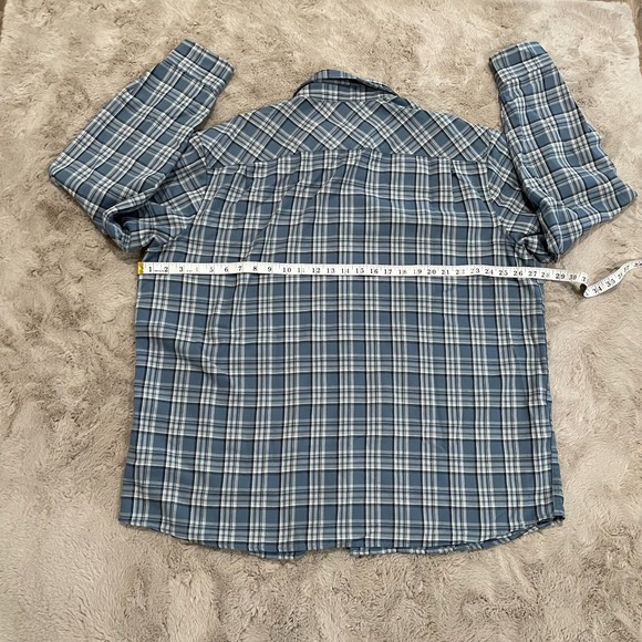 LL Bean Mens Button-up Shirt Size XL Blue Plaid Long Sleeve Workwear Outdoors - Picture 9 of 9